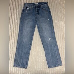 Blue Distressed Jeans Pistola Straight Leg Size 26